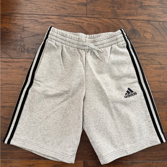 Adidas Men's Athletic Shorts in Gray with Black Stripes - Picture 3 of 4